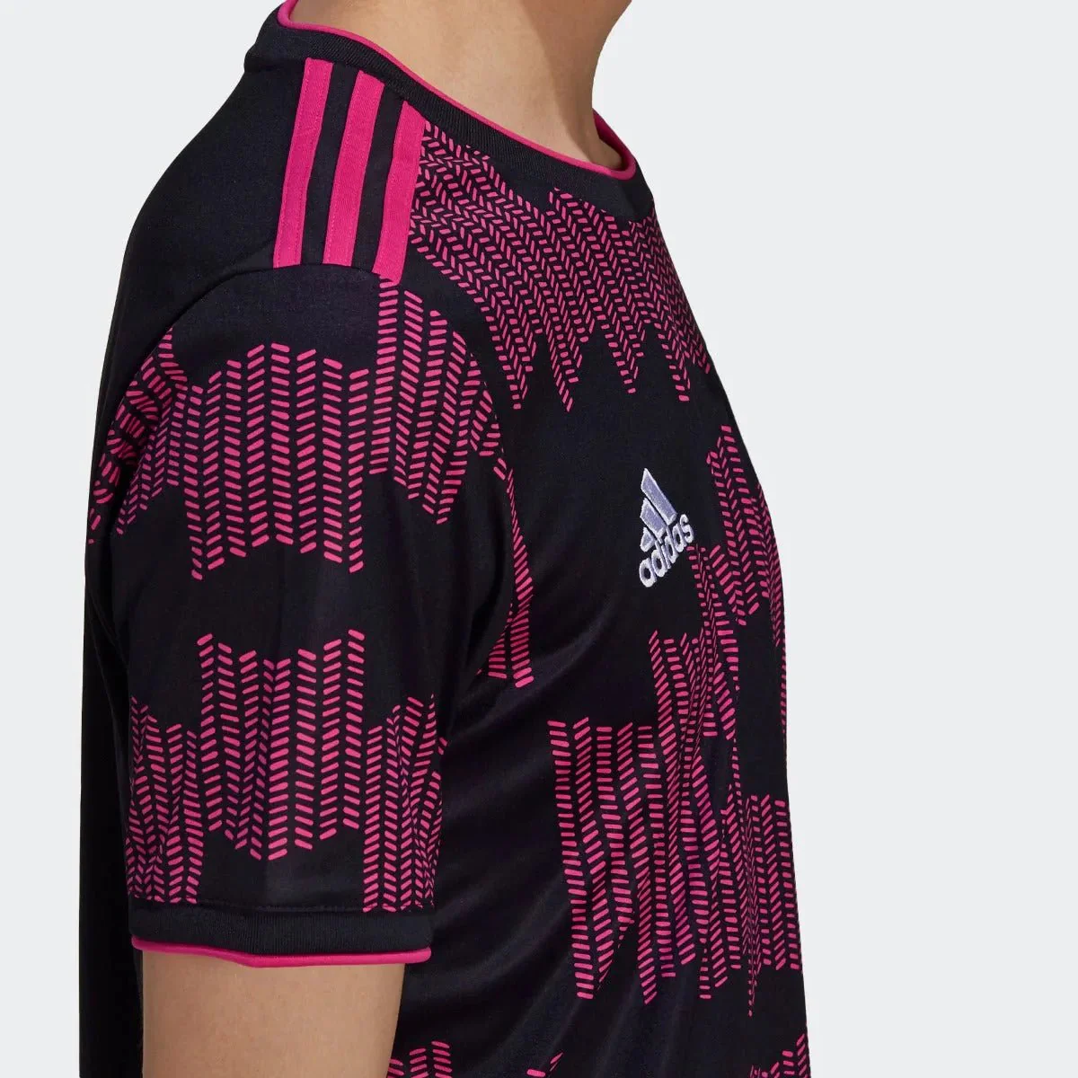 Adidas 2021-2022 Mexico Home Jersey - Black-Real Magenta - Image 5