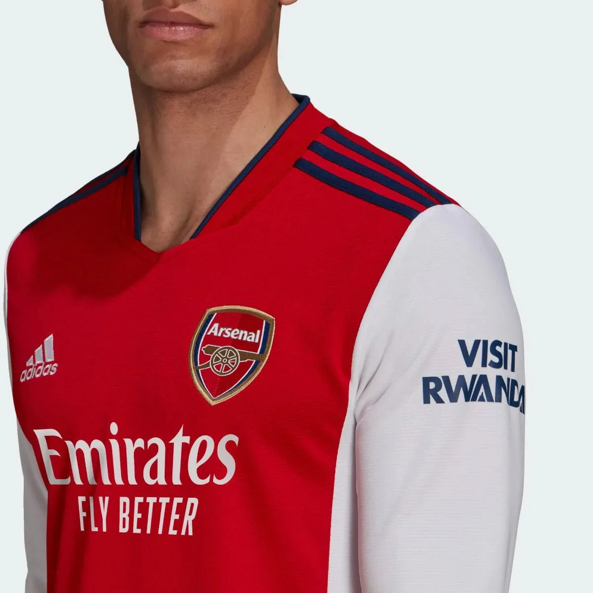 Adidas 2021-22 Arsenal Home Long-Sleeve Jersey - Scarlet-White - Image 5