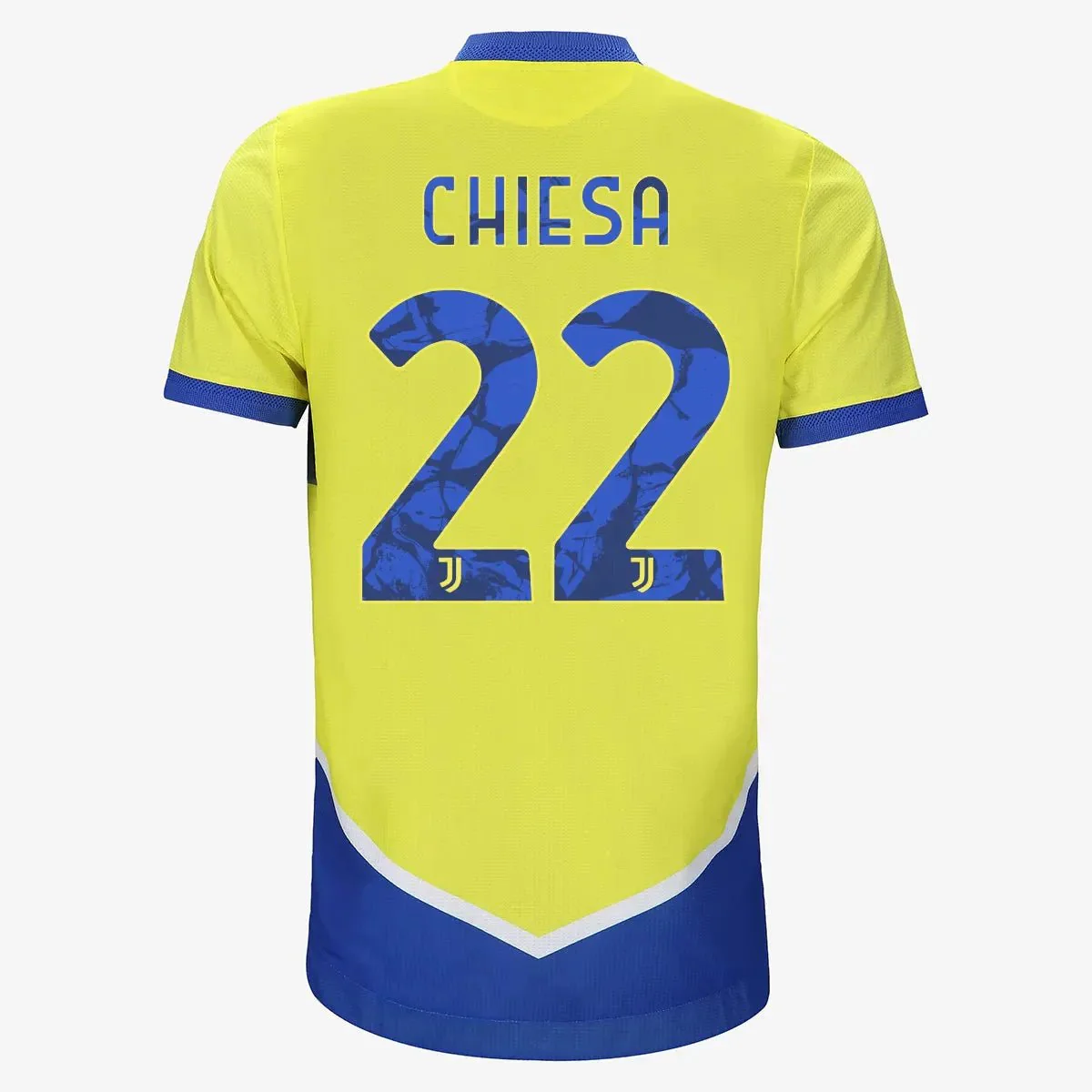adidas 2021-22 Juventus Third Jersey - Shock Yellow-Blue - Image 8