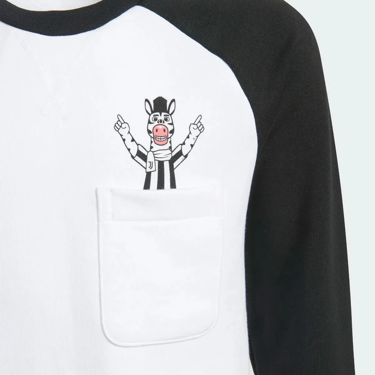 Adidas 2021-22 Juventus Youth Crewneck Sweater - White-Black - Image 3