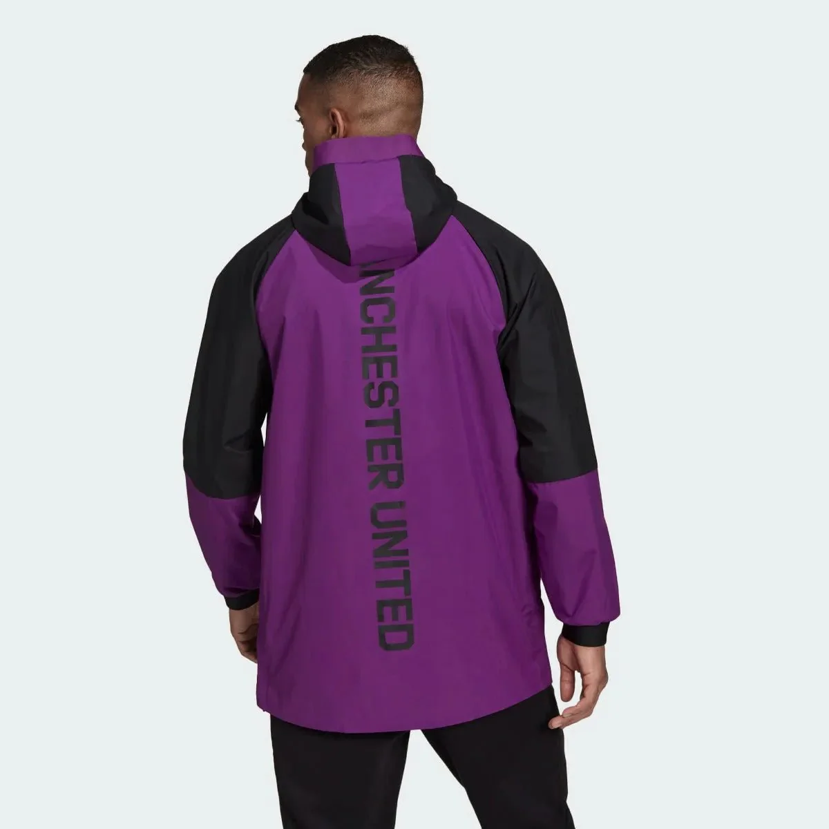 Adidas 2021-22 Manchester United Travel Drill Jacket - Black-Purple - Image 3