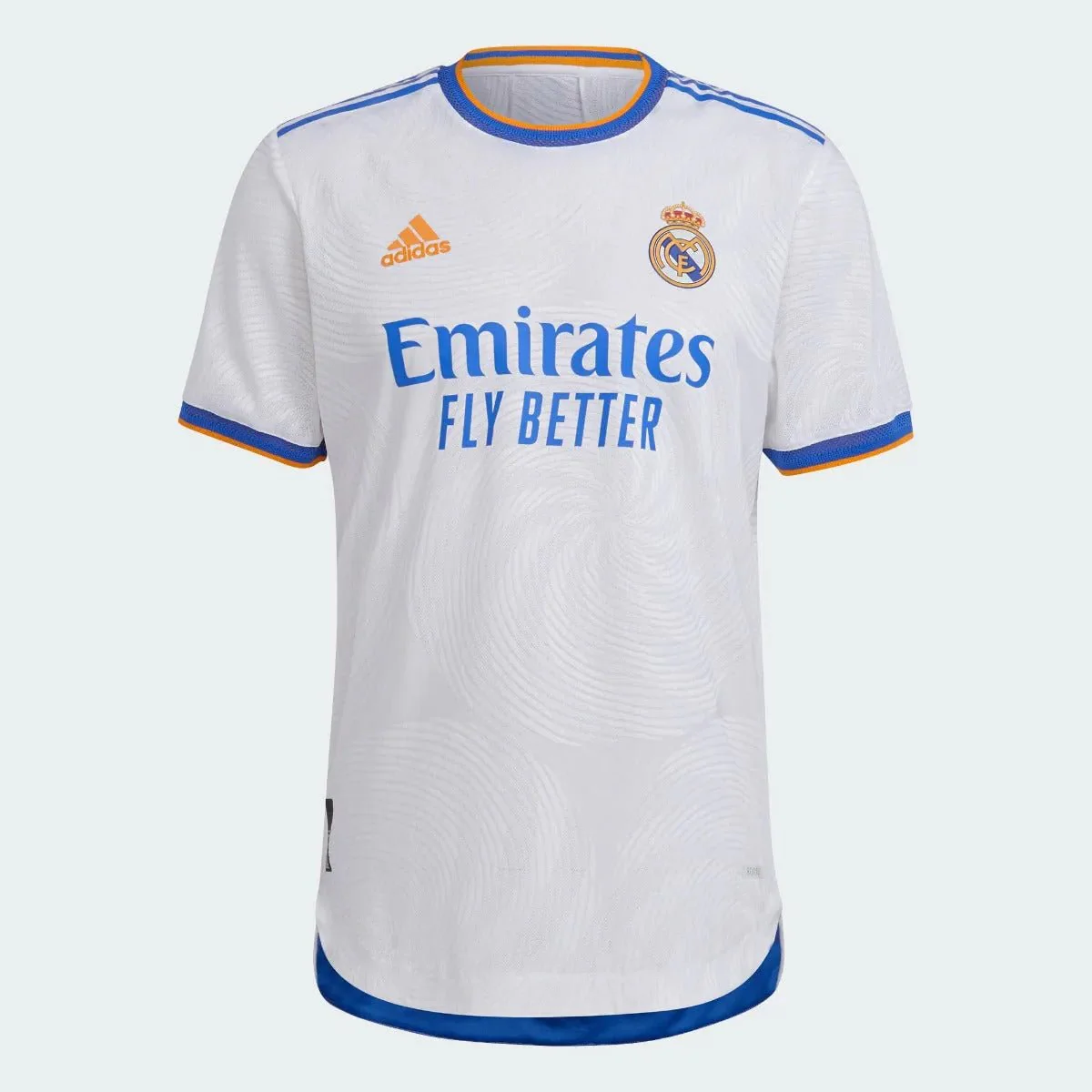 Adidas 2021-22 Real Madrid Home Authentic Jersey  - White-Blue-Orange