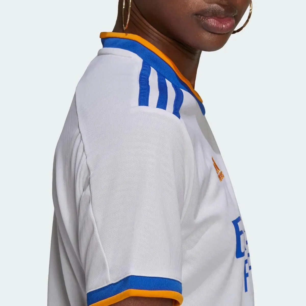 Adidas 2021-22 Real Madrid Women Home Jersey - White-Blue-Orange - Image 4
