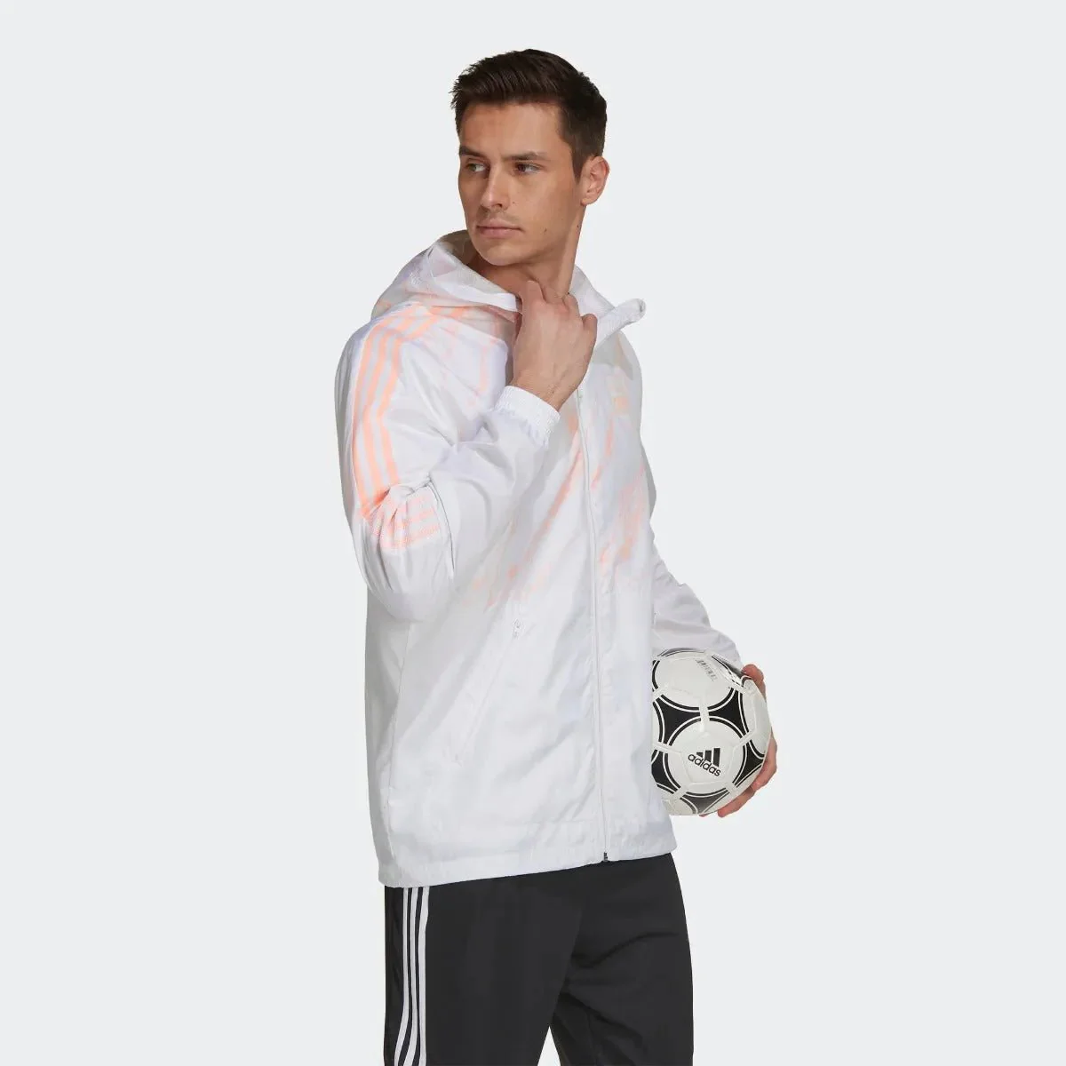 Adidas 2021 Arsenal Windbreaker Jacket - White-Light Orange - Image 4