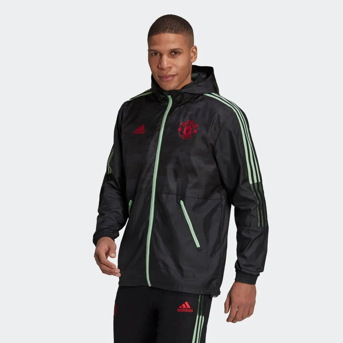 Adidas 2021 Manchester United Windbreaker Jacket - Black - Image 2