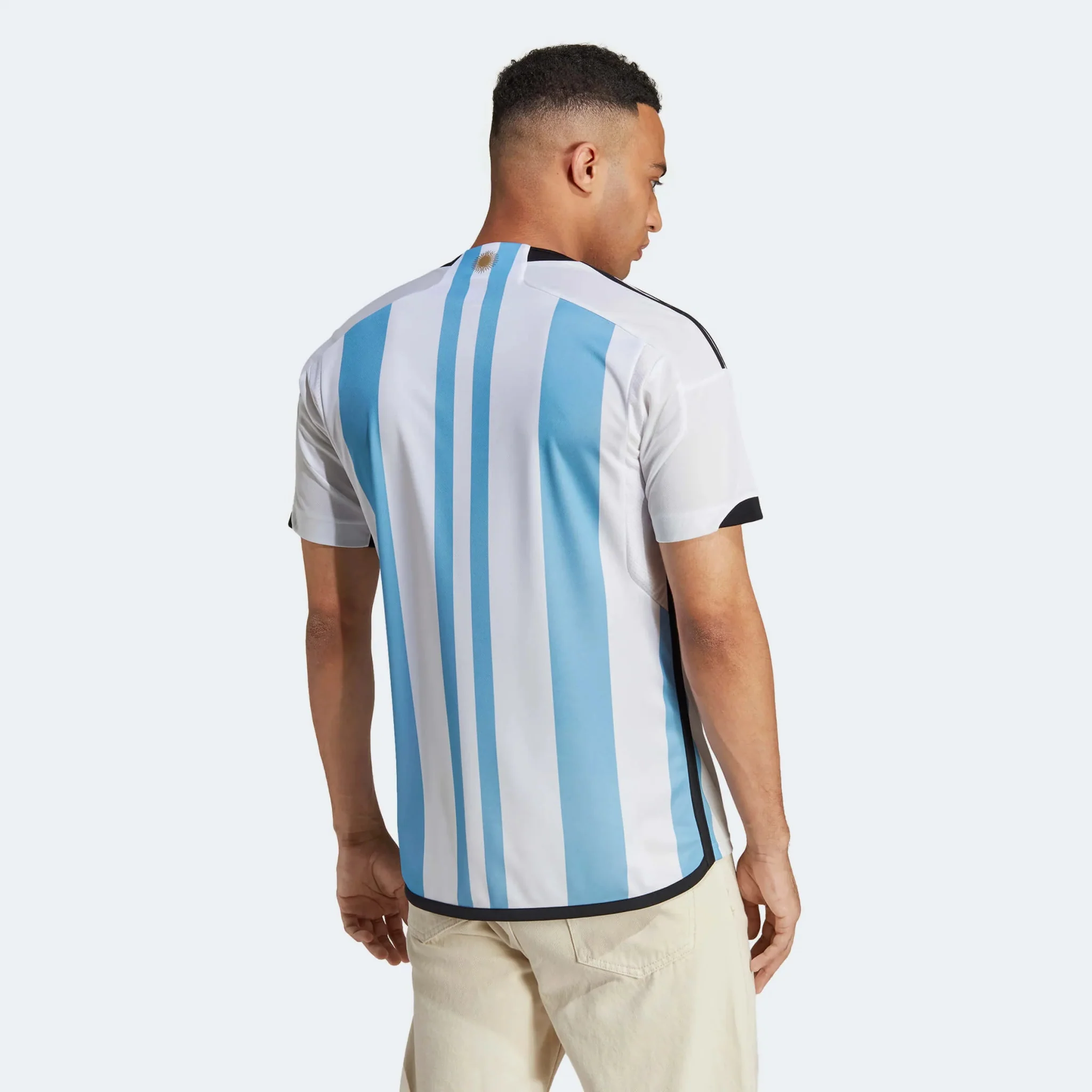 adidas 2022-23 Argentina Home Jersey - White-Light Blue - Image 6