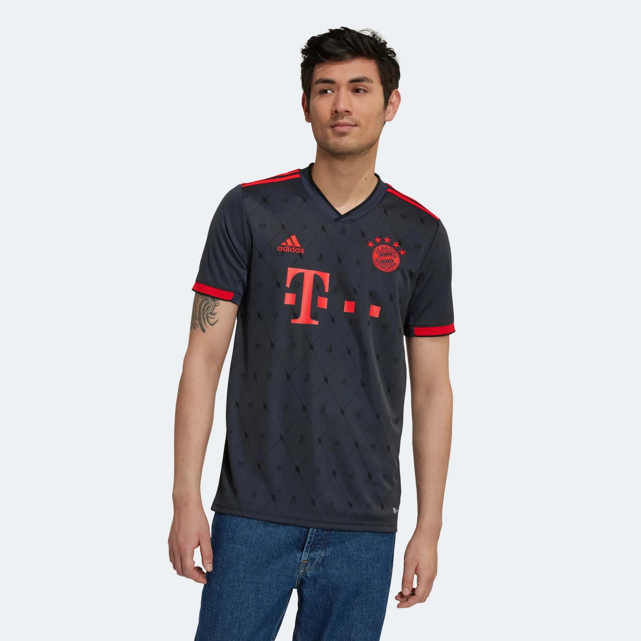 adidas 2022-23 Bayern Munich Third Jersey - Black-Red - Image 3