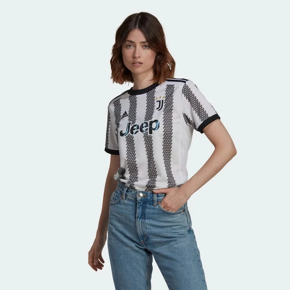 adidas 2022-23 Juventus Women's Home Jersey - White-Black - Image 5