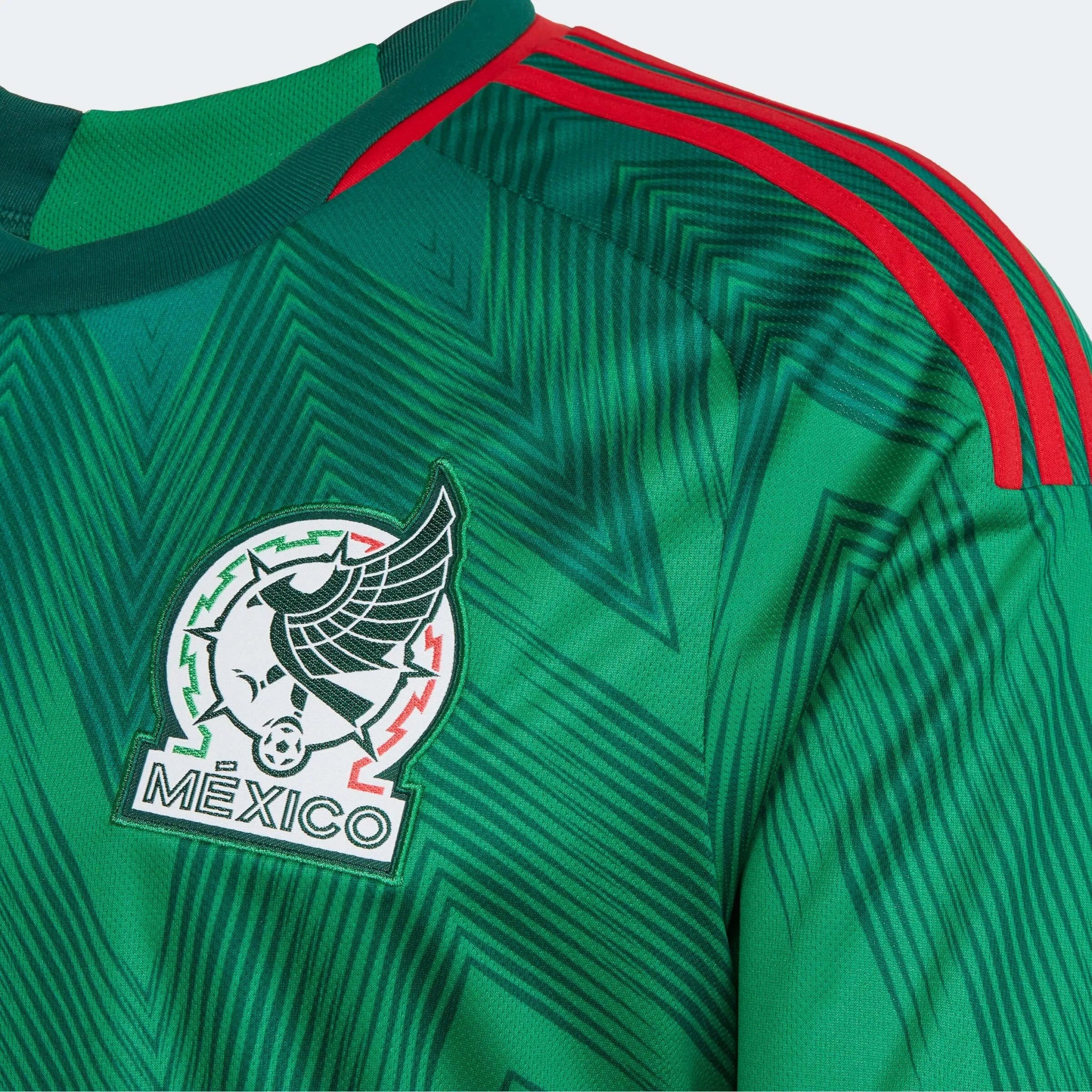 adidas 2022-23 Mexico Home Long-Sleeve Jersey - Green-Red - Image 13