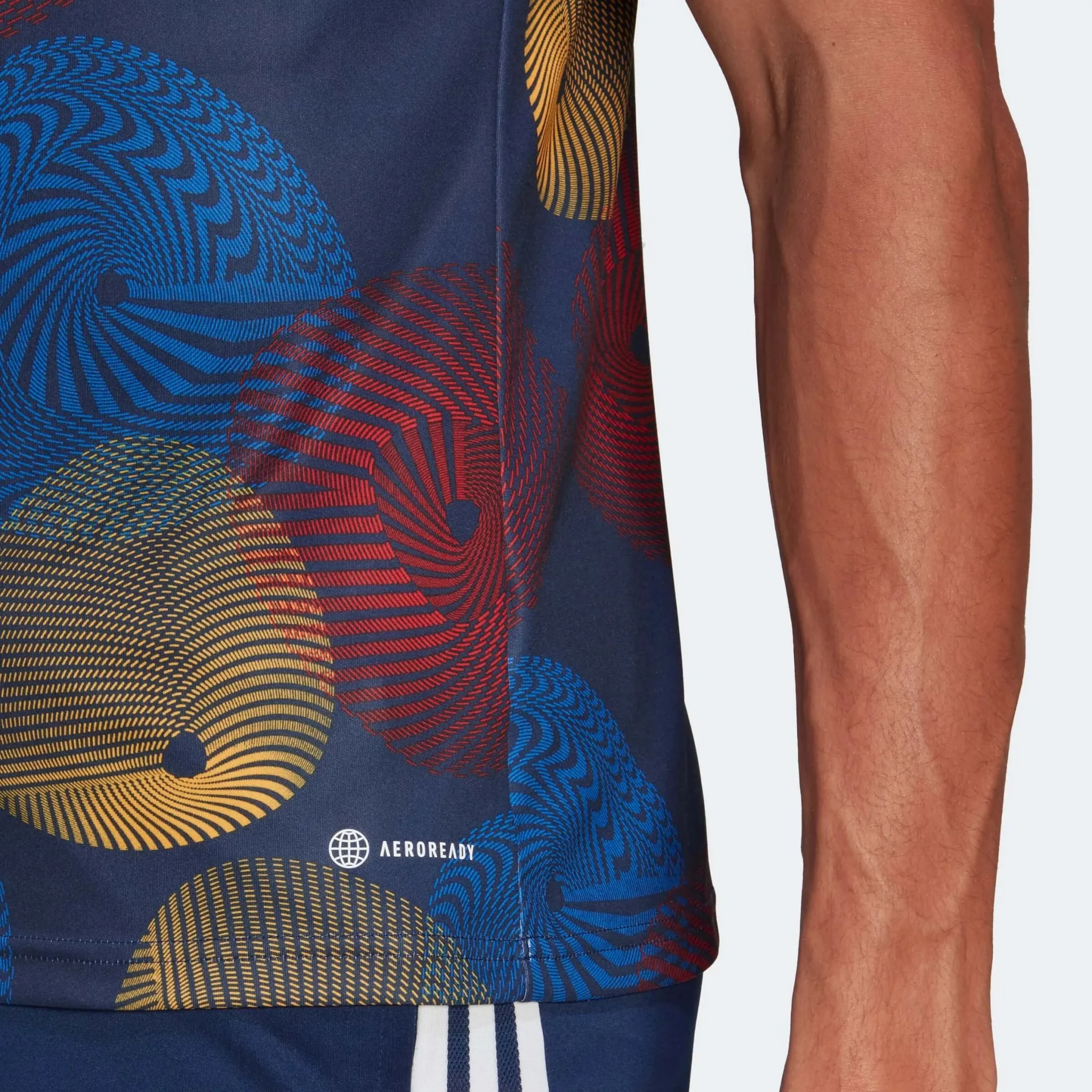 adidas 2022-23 Spain Pre-Match Jersey - Navy-Red-Gold - Image 6
