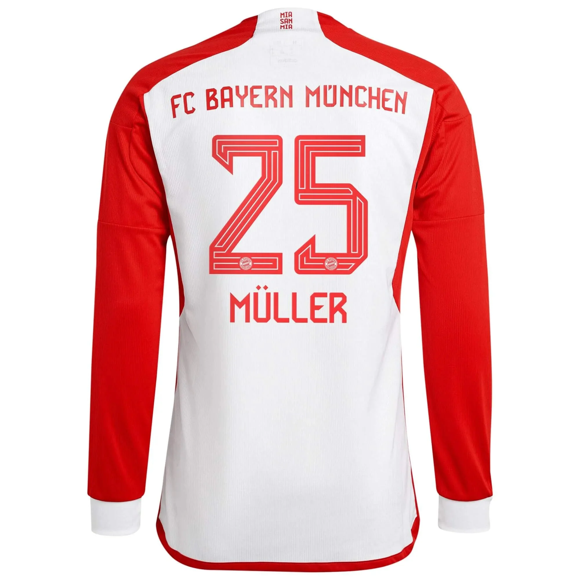 adidas 2023-24 Bayern Munich Men's Stadium Home Long-Sleeve Jersey - Image 11
