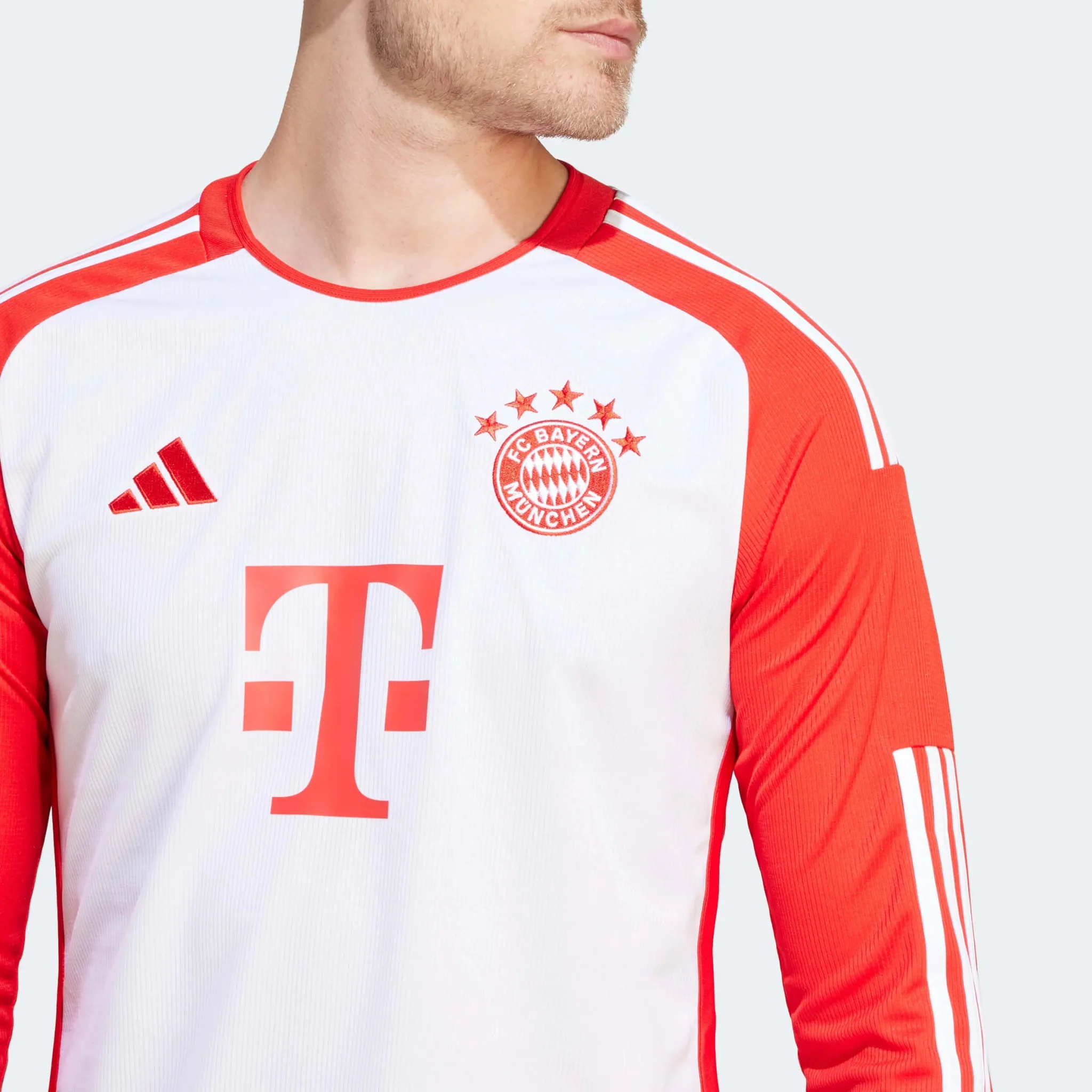 adidas 2023-24 Bayern Munich Men's Stadium Home Long-Sleeve Jersey - Image 8