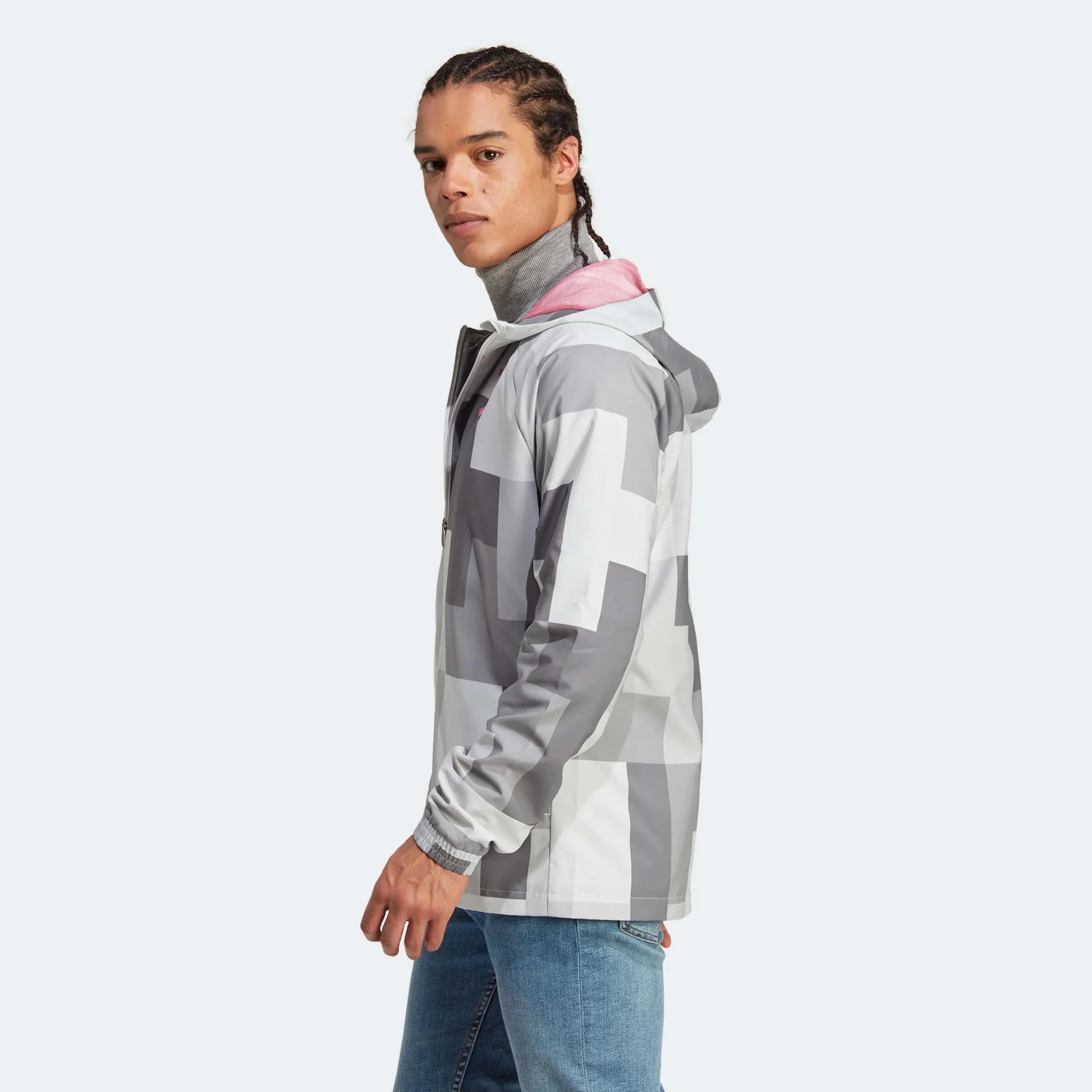 adidas 2023-24 Juventus Graphic Windbreaker - Grey One - Image 3