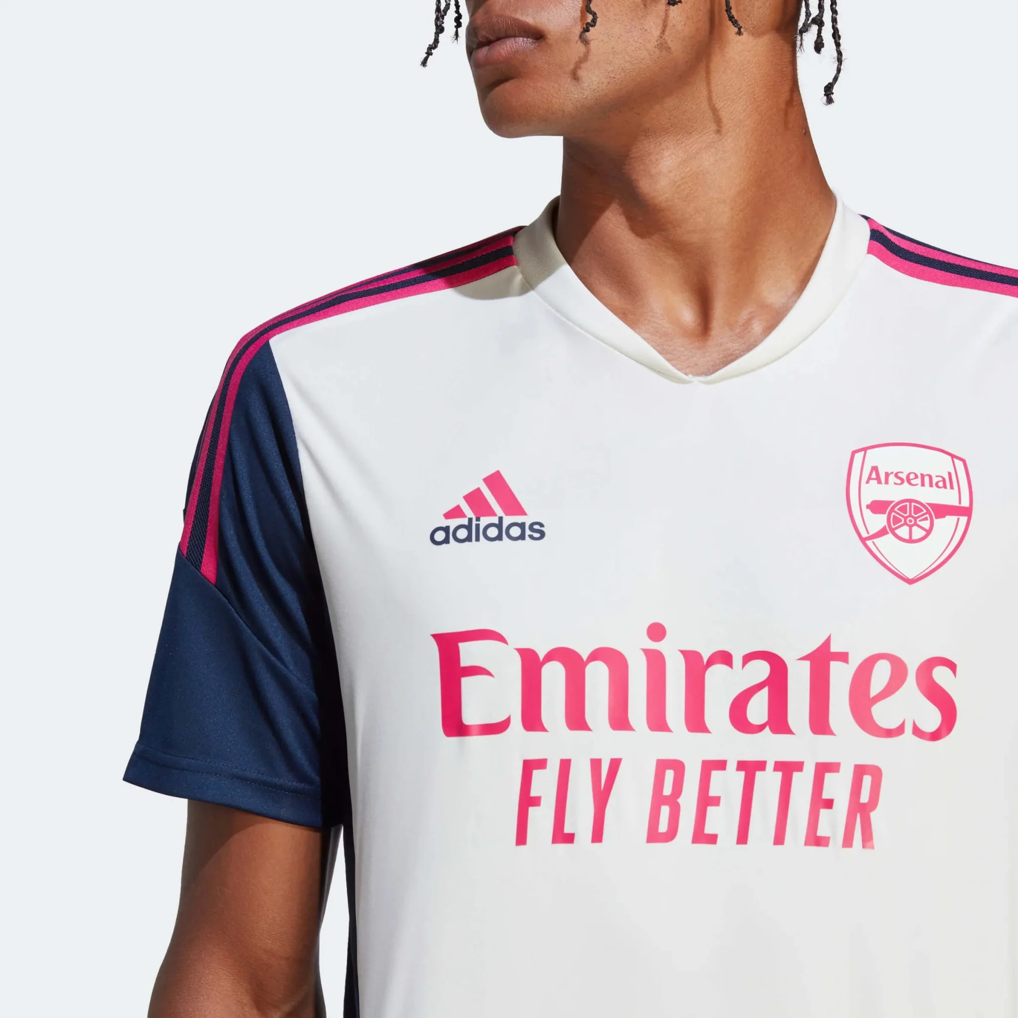 adidas 2023 Arsenal Training Jersey - Off White-Navy - Image 5