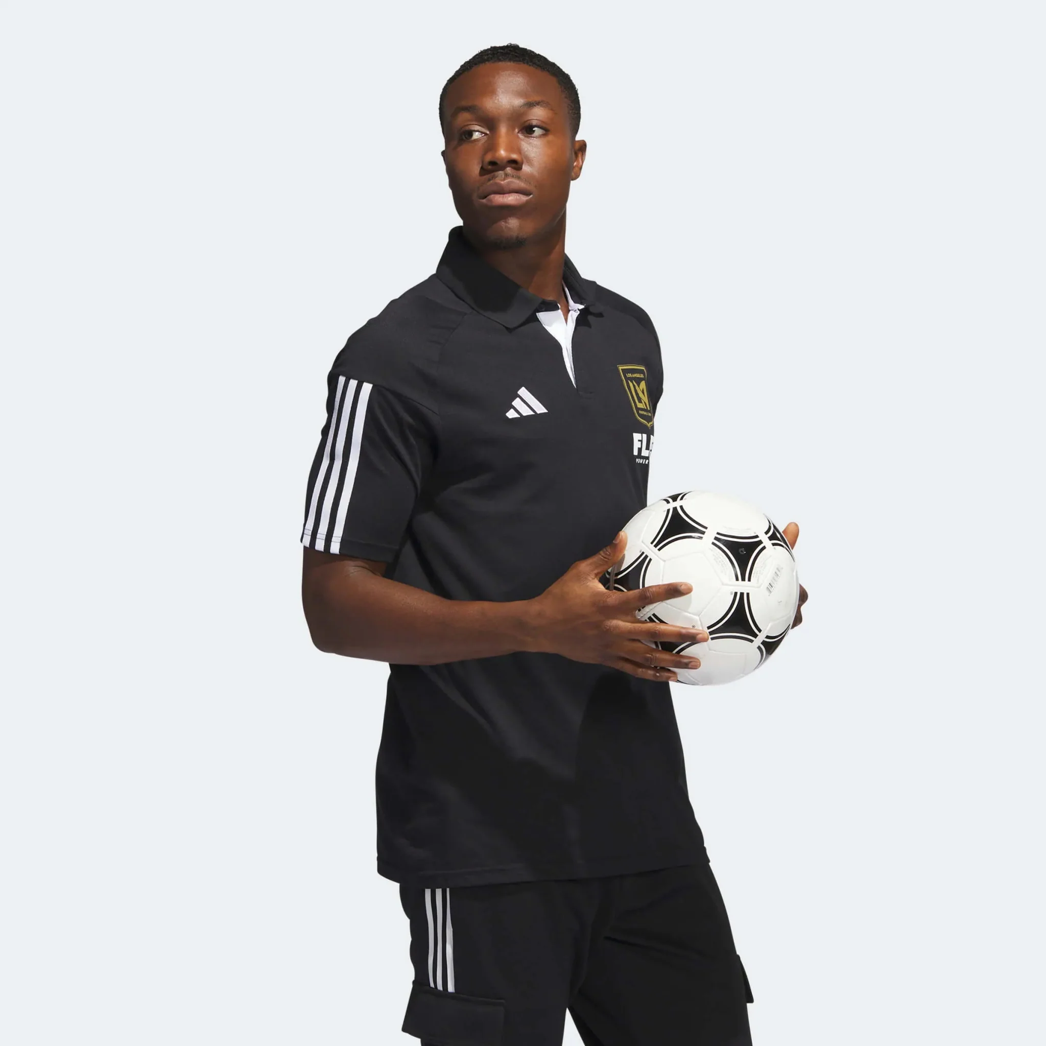 adidas 2023 LAFC Tiro 23 Polo - Black-White - Image 3