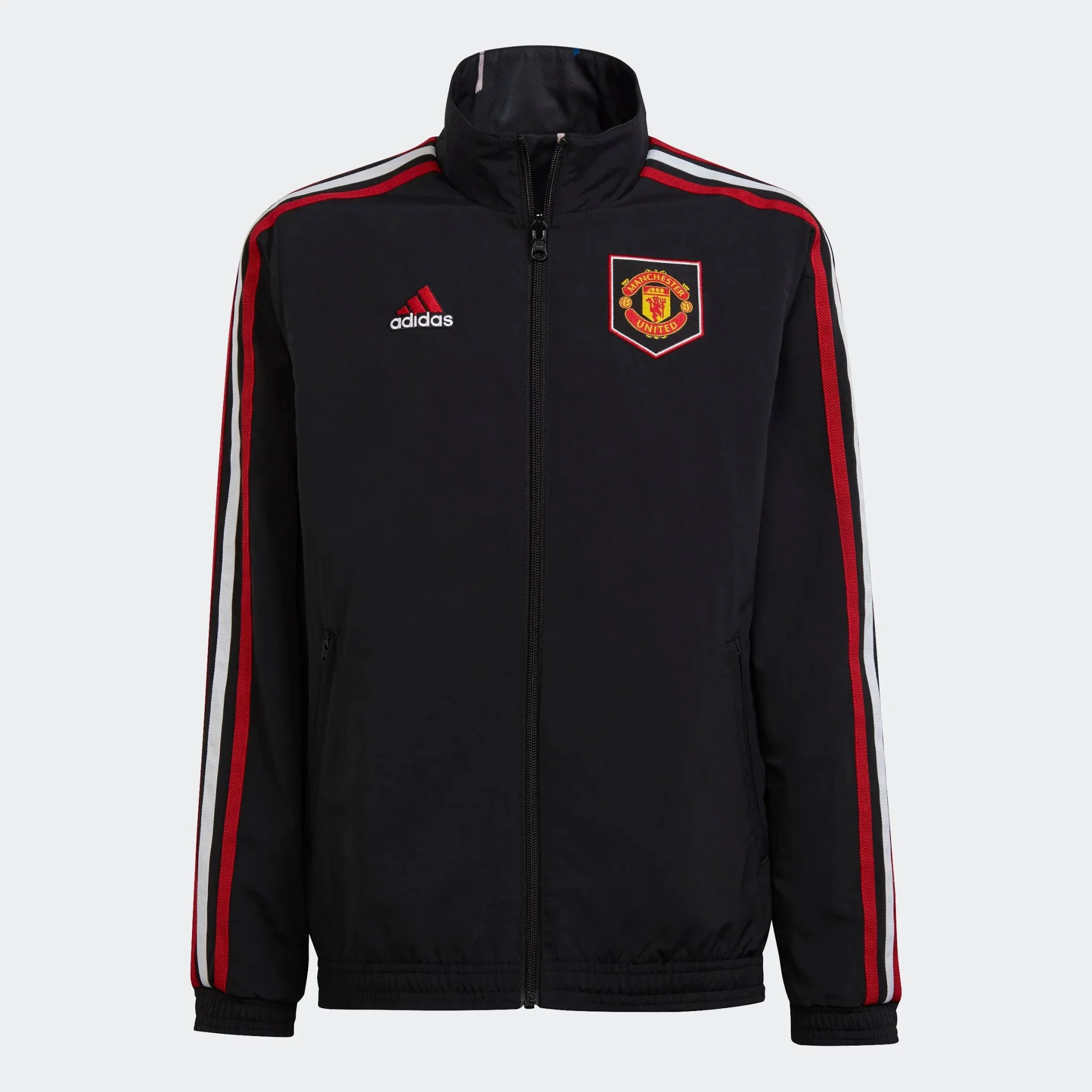 adidas 2023 Manchester United Anthem Youth Jacket - Black-Blue