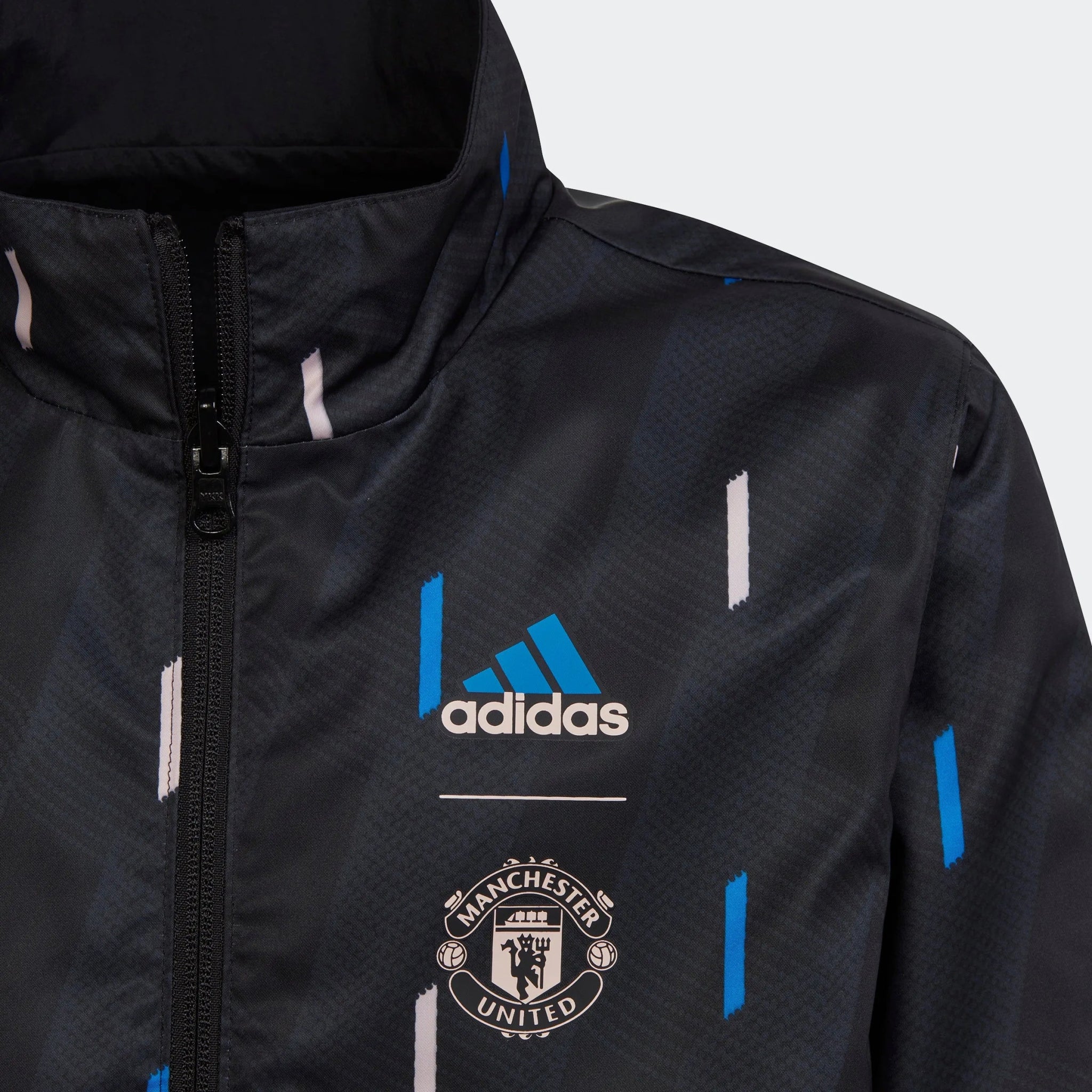 adidas 2023 Manchester United Anthem Youth Jacket - Black-Blue - Image 6