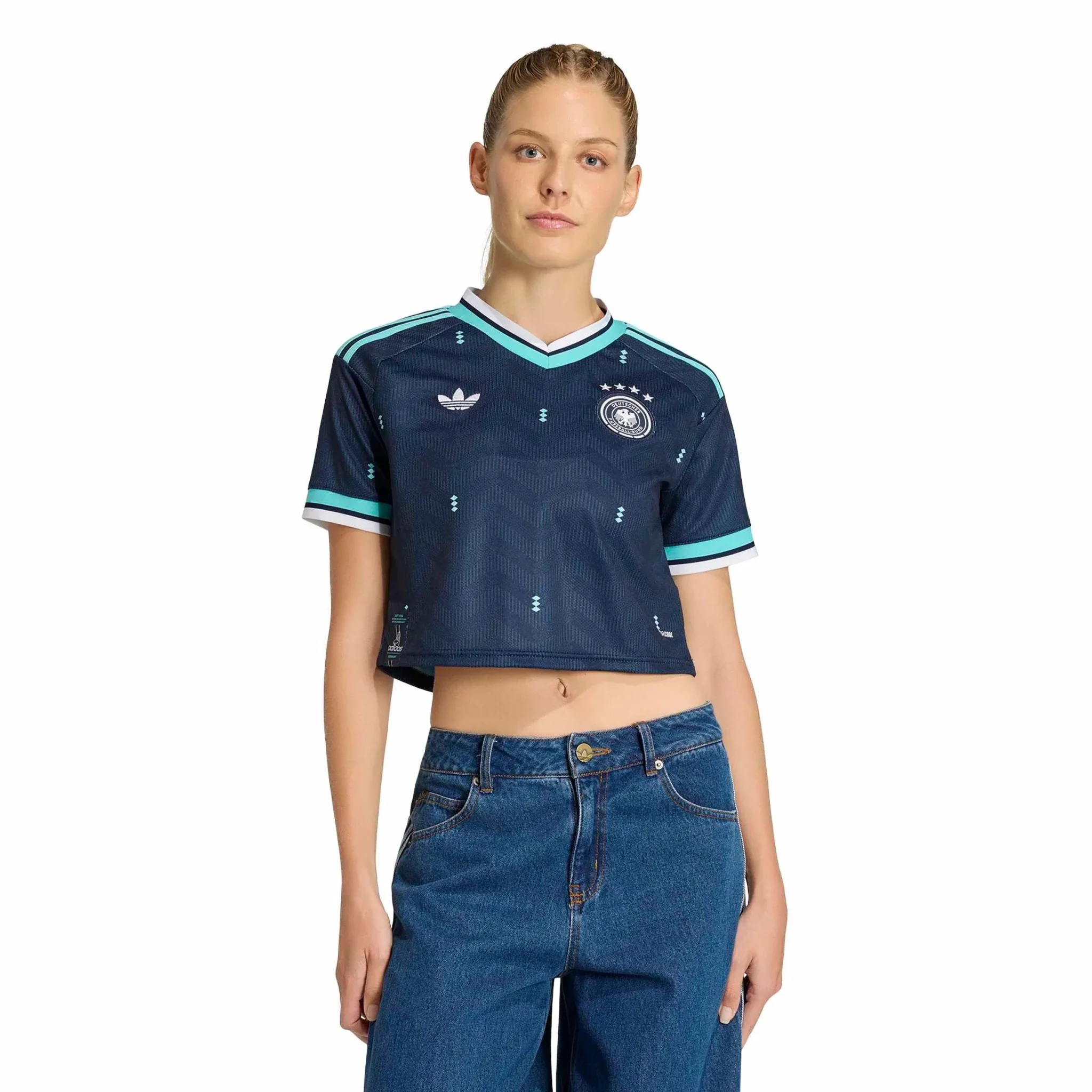adidas 2026 Germany Women's Stadium Away Cropped Soccer Jersey - Image 3