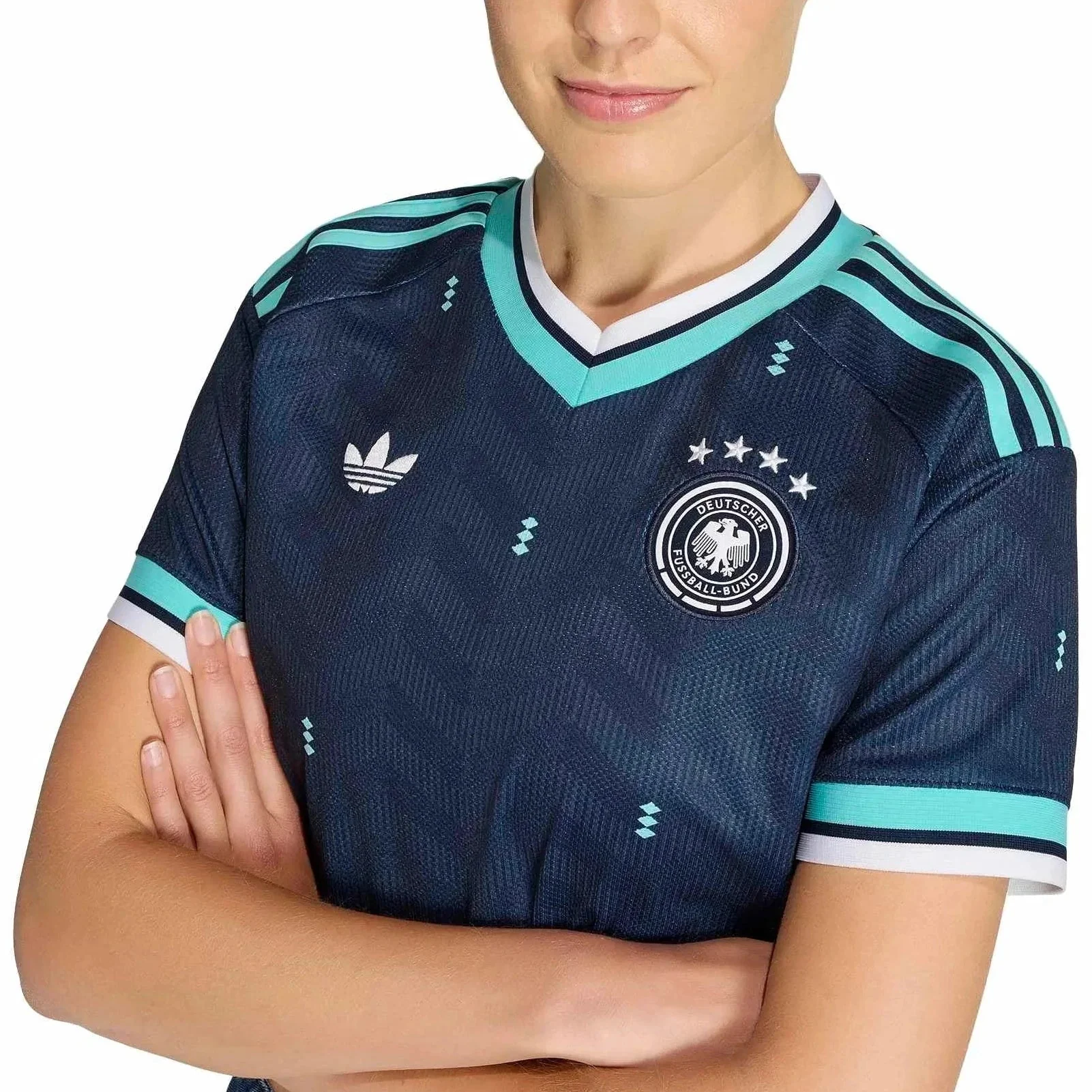 adidas 2026 Germany Women's Stadium Away Cropped Soccer Jersey - Image 5