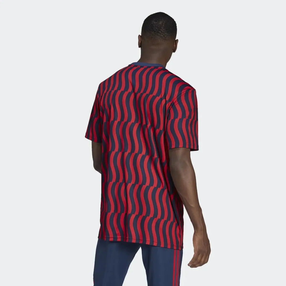 adidas 21-22 Bayern Munich Pre-Match Jersey- Navy-Scarlet - Image 4