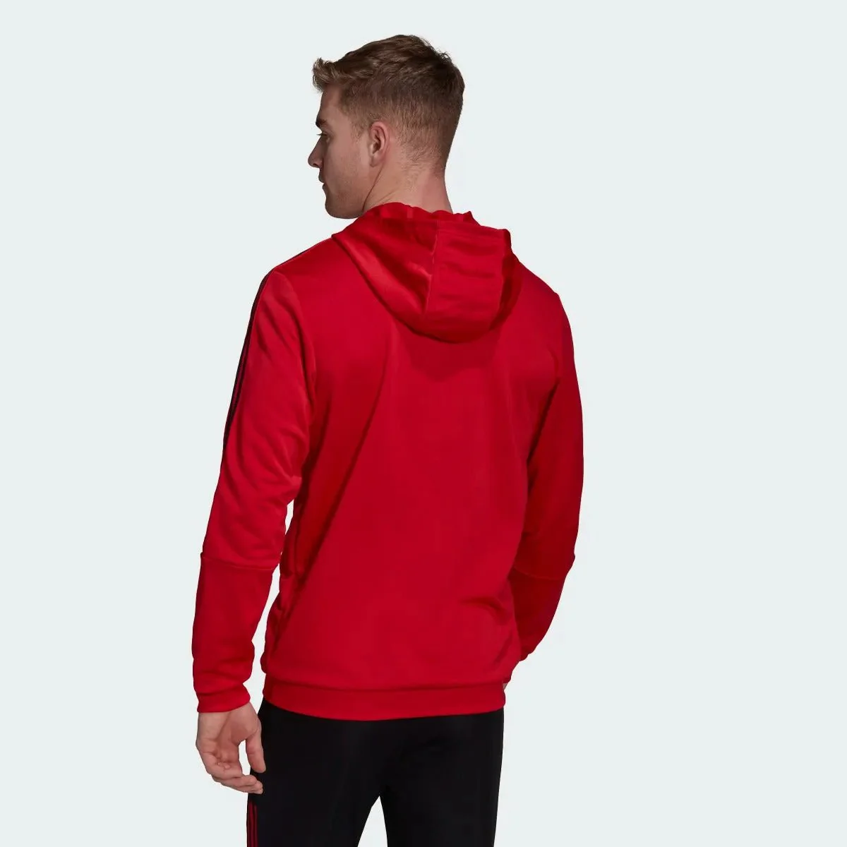 adidas 21-22 Manchester United Track Hoodie - Red - Image 3