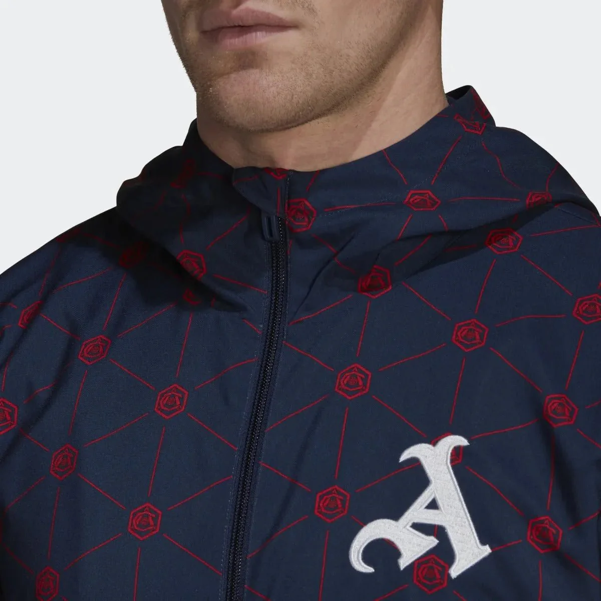 adidas 22-23 Arsenal Windbreaker - Navy-Scarlet - Image 4