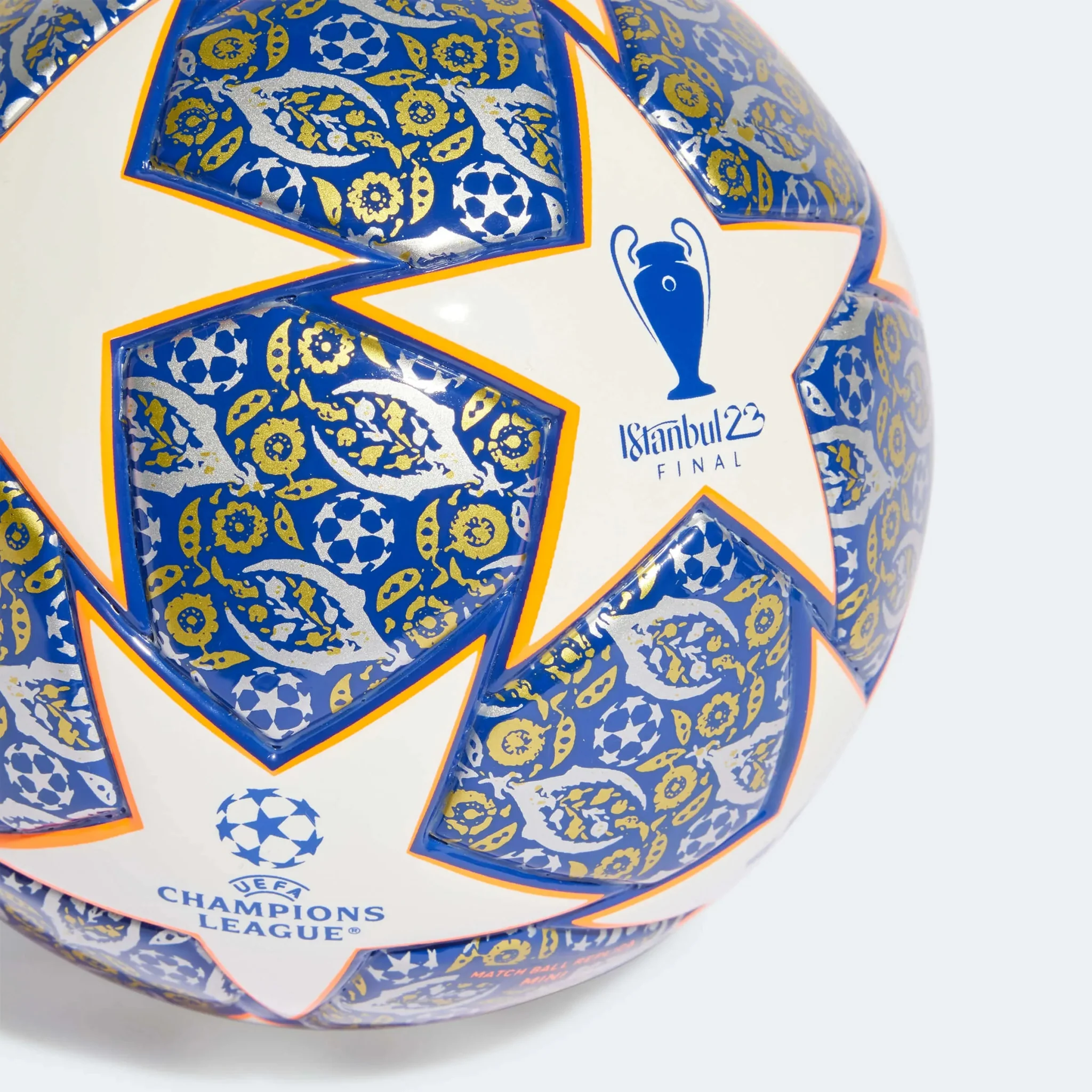 adidas Istanbul UCL Mini Ball - White-Royal Blue-Solar Orange - Image 4