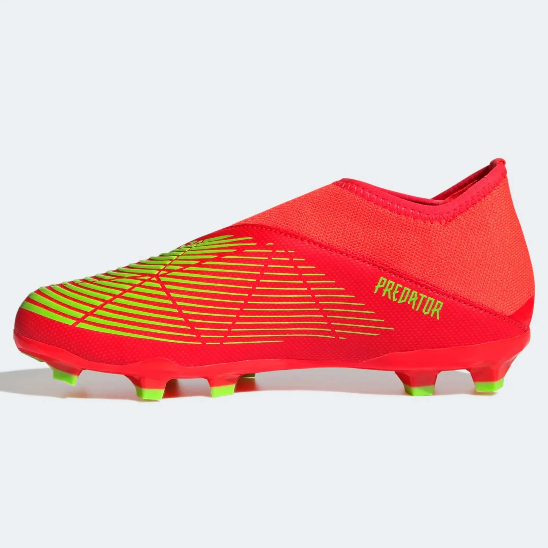 adidas Junior Predator Edge .3 Laceless FG - Solar Red-Solar Green - Image 2