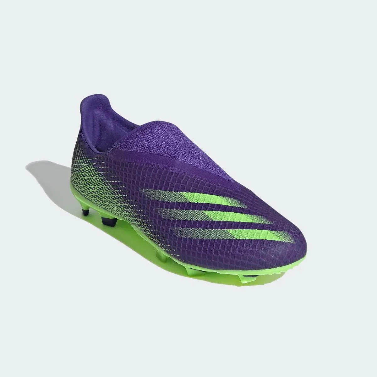 Adidas Junior X Ghosted.3 Laceless FG - Purple-Signal Green - Image 3