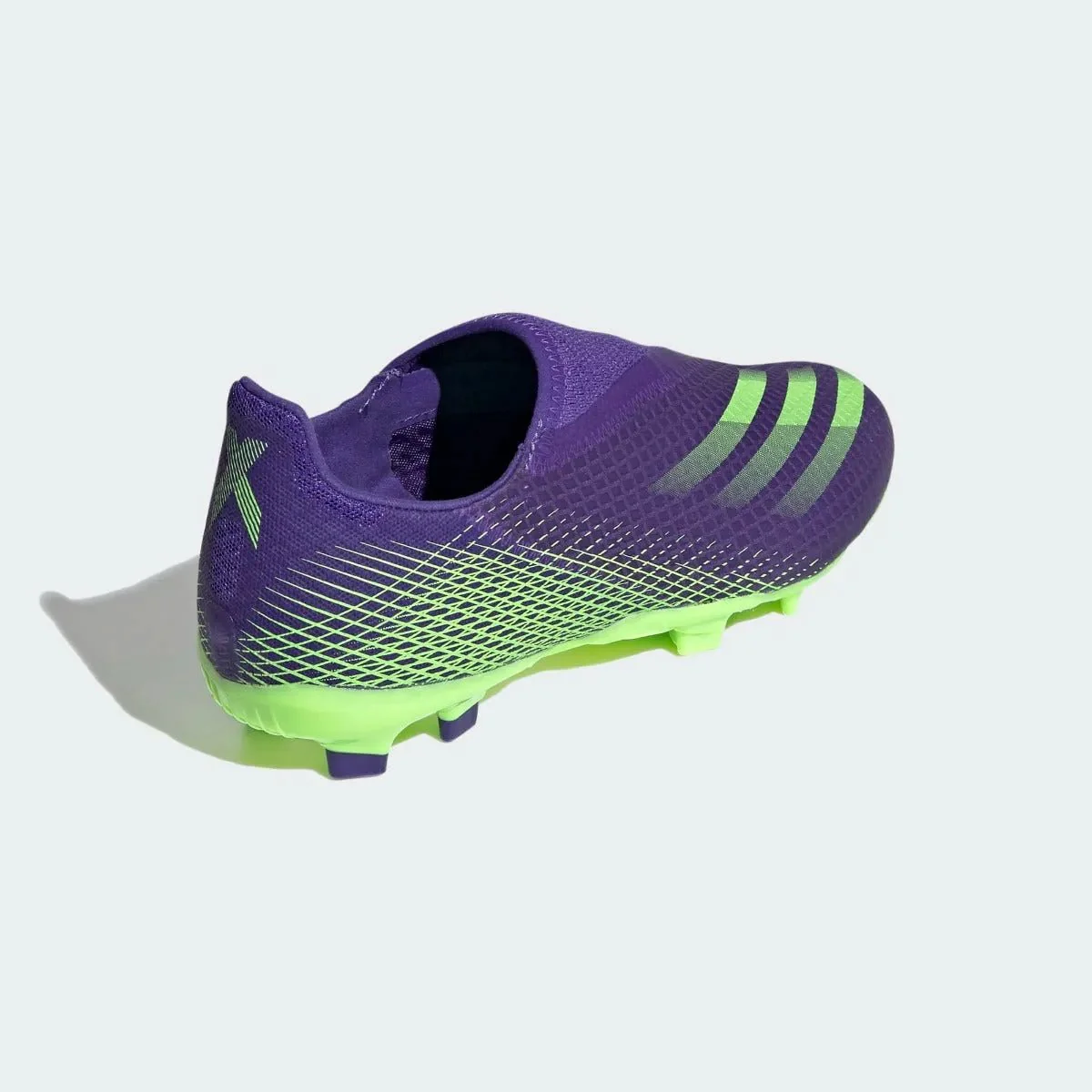 Adidas Junior X Ghosted.3 Laceless FG - Purple-Signal Green - Image 4