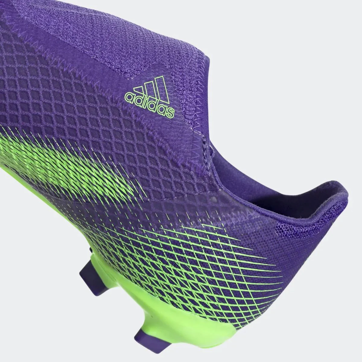 Adidas Junior X Ghosted.3 Laceless FG - Purple-Signal Green - Image 9
