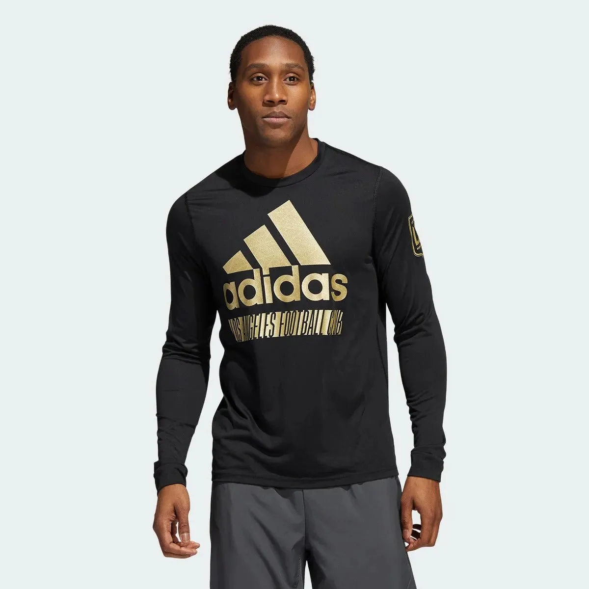 adidas LAFC 2022 Creator Long Sleeve Tee - Black-Gold - Image 2