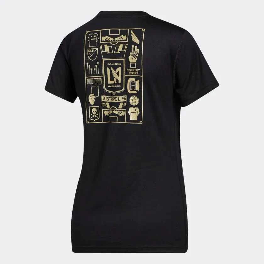 adidas LAFC WOMEN'S Climalite SS Tee 2020  - Black-Gold - Image 2