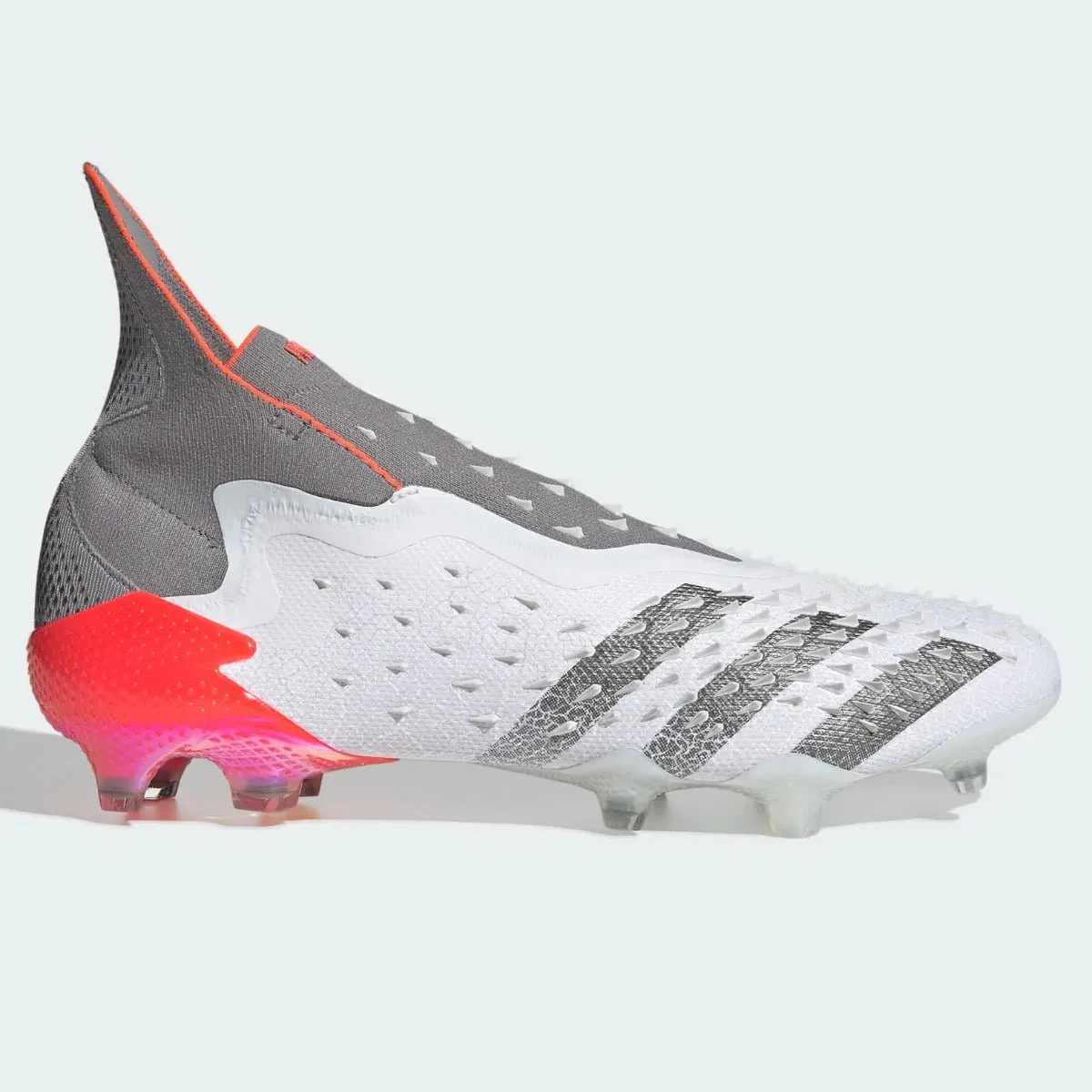 Adidas Predator Freak + FG - White-Grey-Solar Red