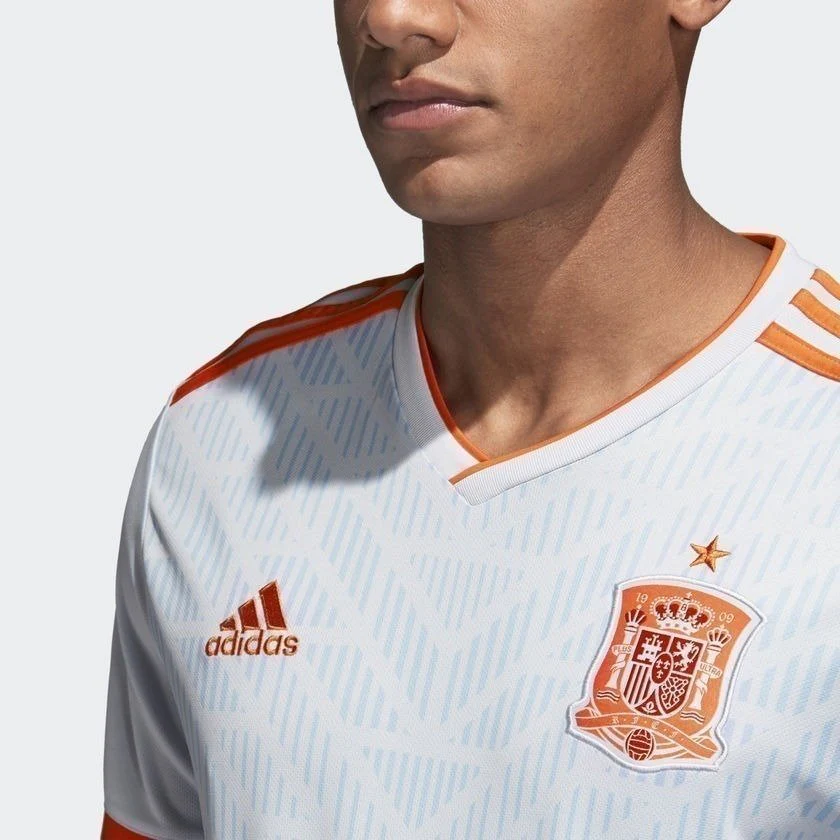 adidas Spain Youth 2018-2019 Away Jersey - Blue/Orange - Image 5