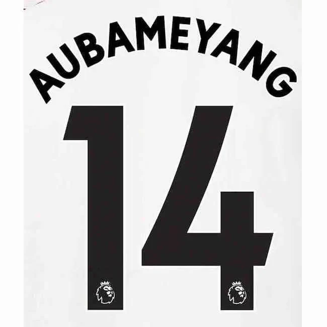 Arsenal 2020/21 Away Aubameyang #11 Jersey Name Set