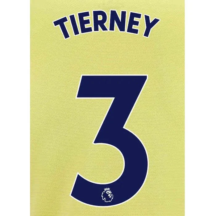 Arsenal 2021/22 Away Tierney #3 Jersey Name Set-Navy
