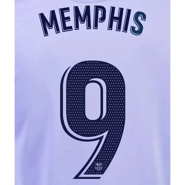 Barcelona 2021/22 Away Memphis #9 Jersey Name Set