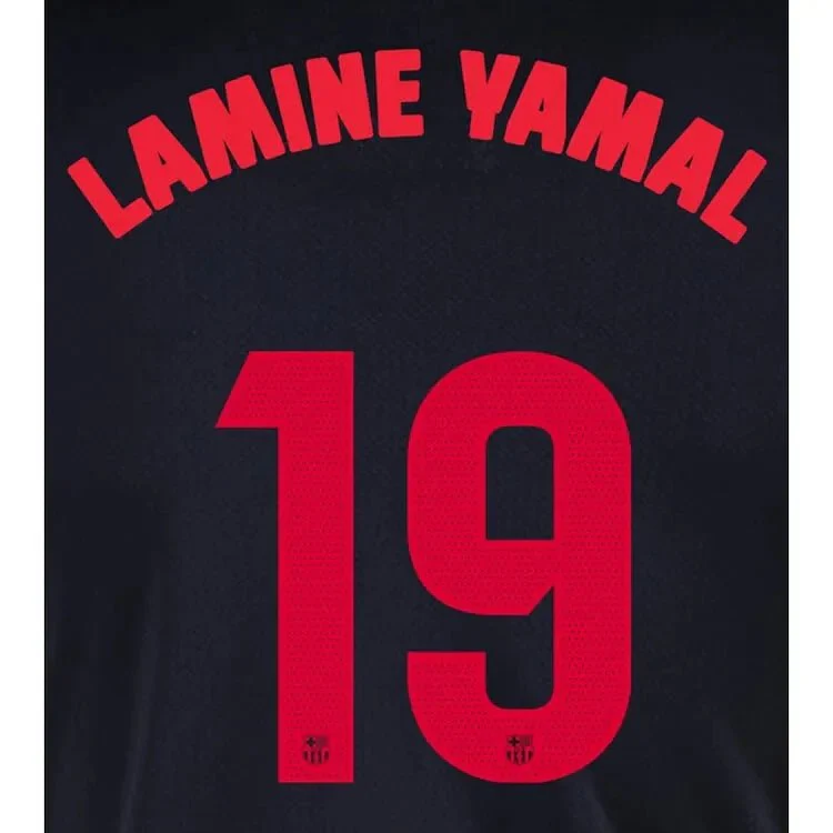 Barcelona 2024/25 Away LAMINE YAMAL #19 Youth Official Name Set
