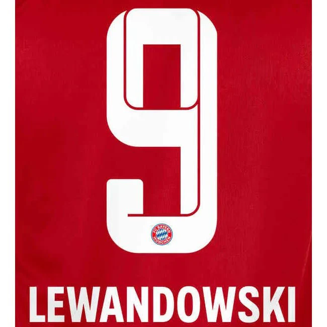Bayern Munich 2021/22 Home Lewandowski #9 YOUTH Jersey Name Set