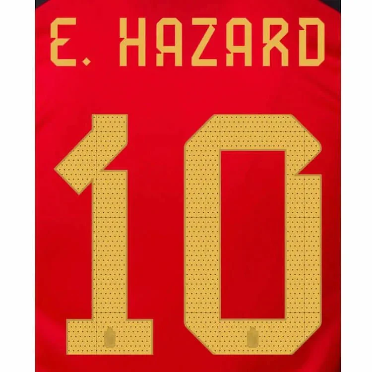 Belgium 2022-23 Home E. Hazard #10 Jersey Name Set
