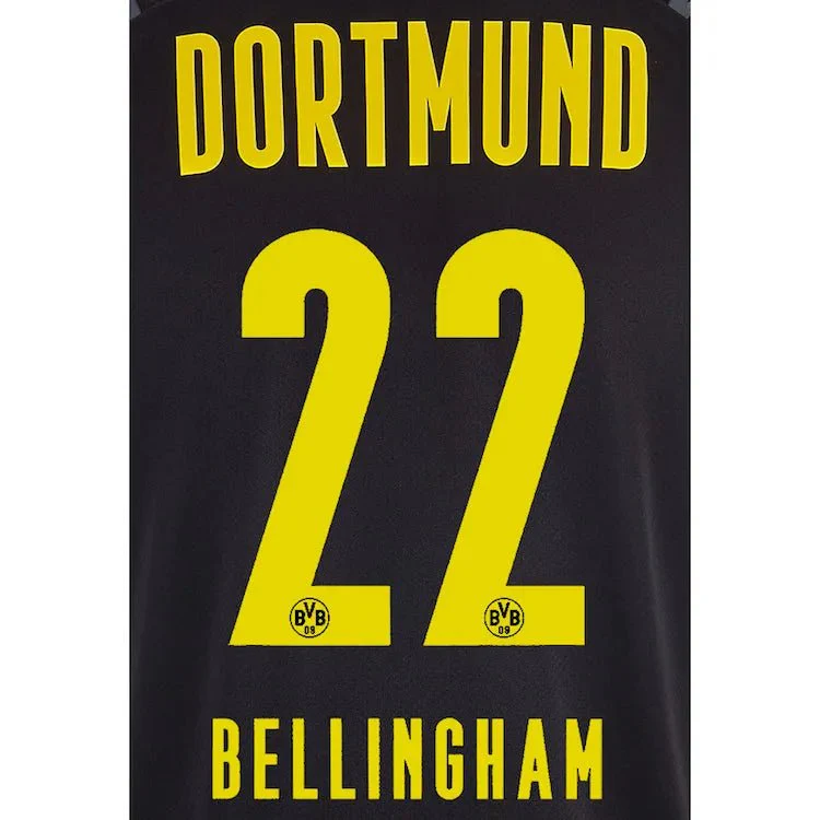 Borussia Dortmund 2021/22 Away Bellingham #22 Jersey Name Set