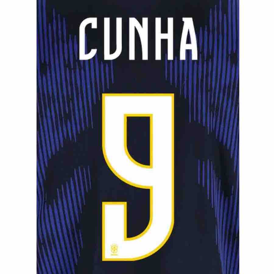 Brazil 2026- Away Cunha #9 Official Name Set