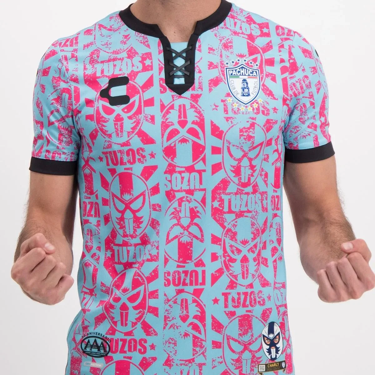 Charly 2021-22 Pachuca Third Jersey - Light Blue-Pink - Image 5