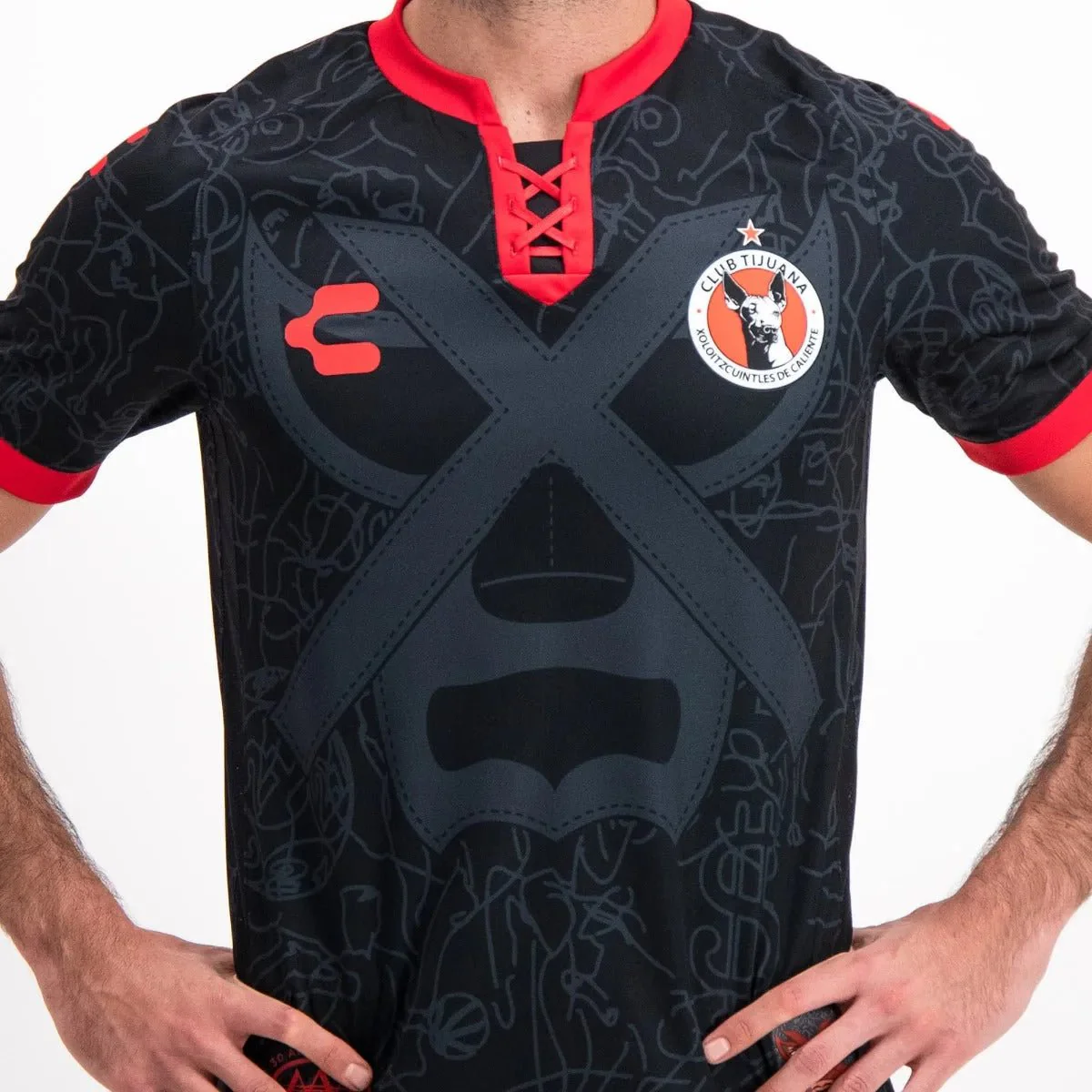 Charly 2021-22 Tijuana Third Jersey - Black-Red - Image 4