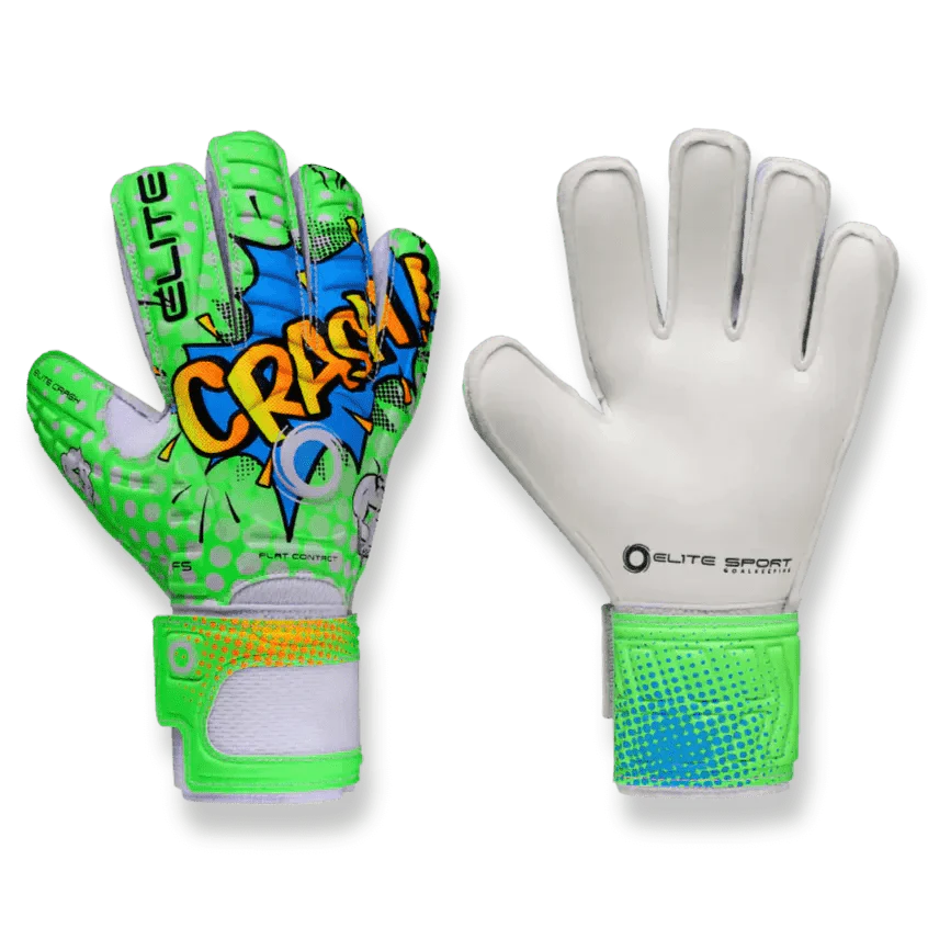Elite Sport Crash Youth Goalkeeper Glove - Green-White