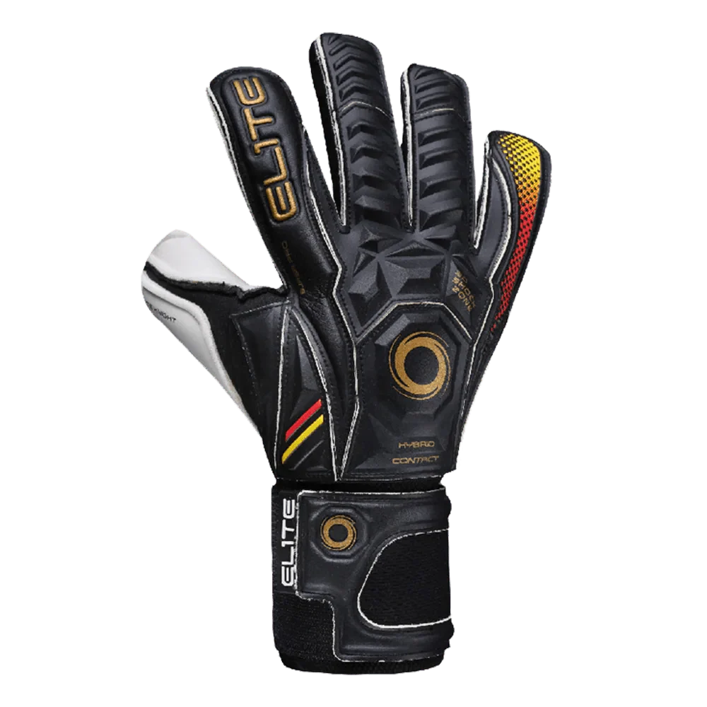 Elite Sport Knight Pro Goalkeeper Gloves - Black-Gold-Yellow - Image 2