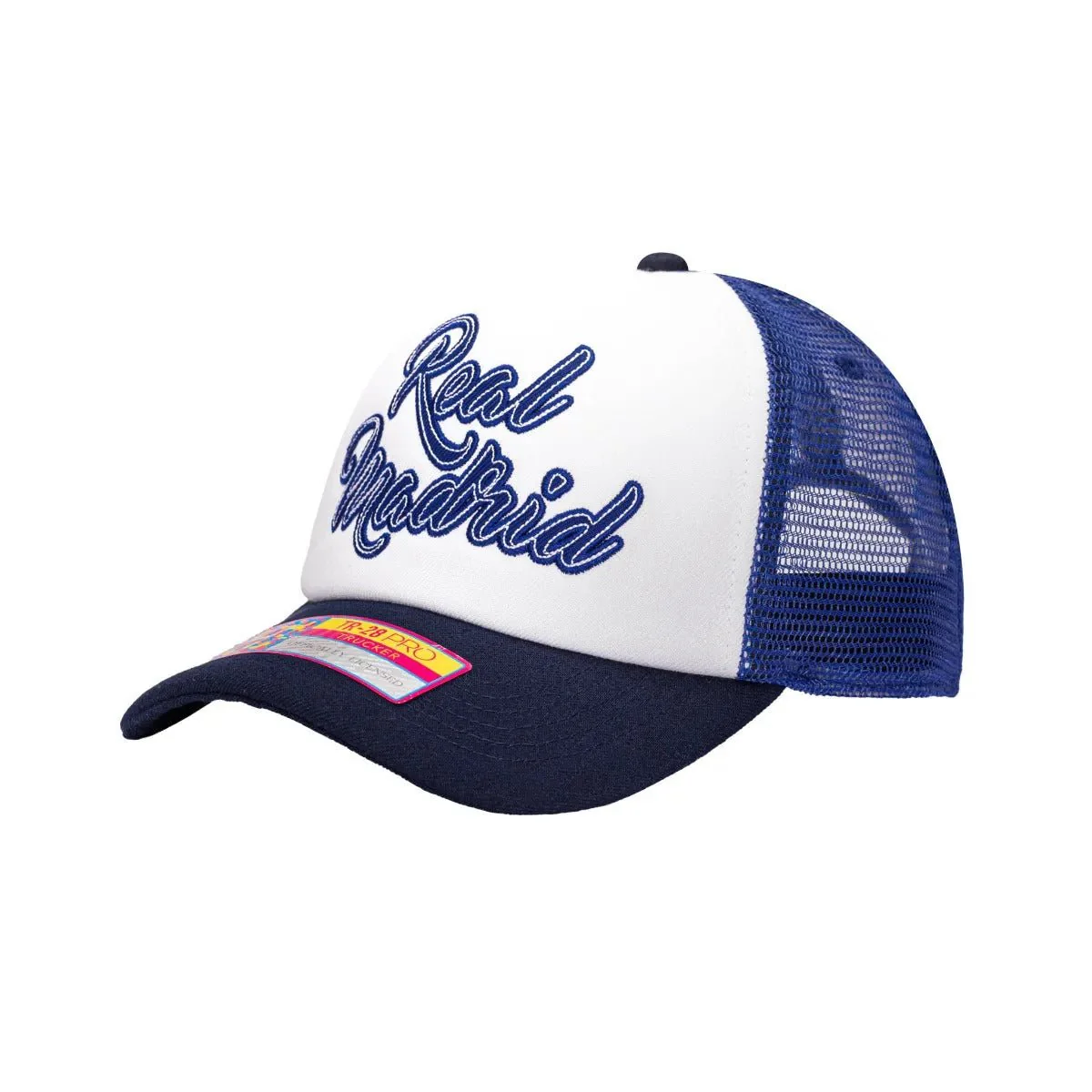 Fan Ink Collection Real Madrid Script Stop Trucker - Royal - Image 2