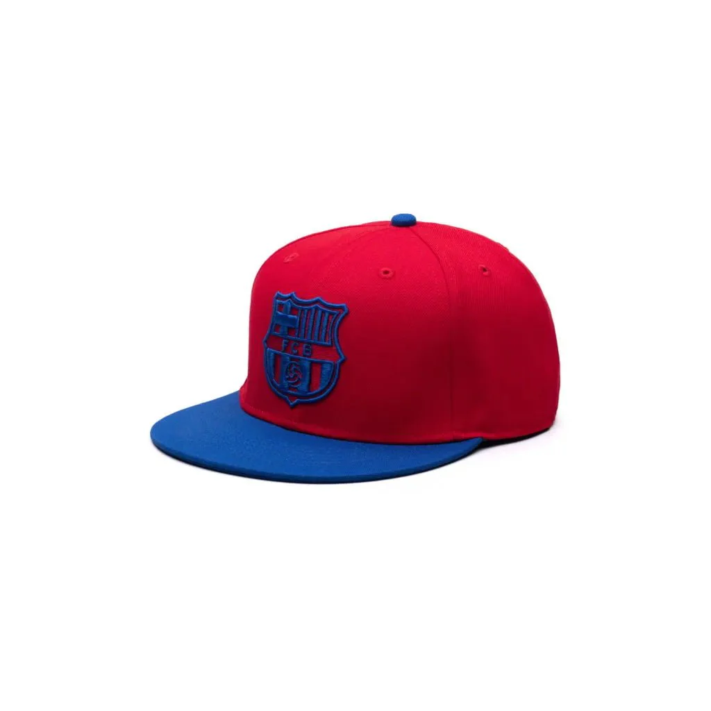 Fan Ink Collection Barcelona Retro Capsule Snapback Hat - Scarlet-Calming Blue - Image 2