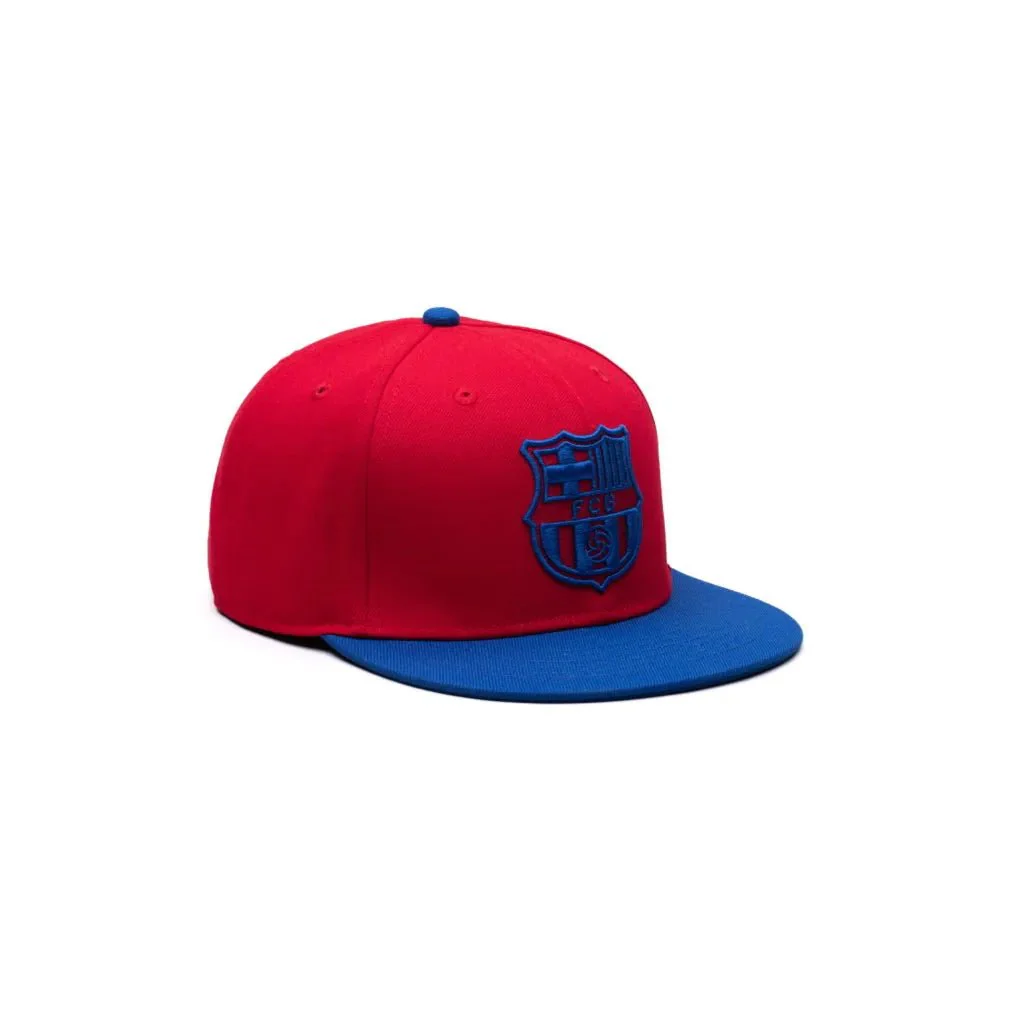 Fan Ink Collection Barcelona Retro Capsule Snapback Hat - Scarlet-Calming Blue - Image 4